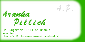 aranka pillich business card